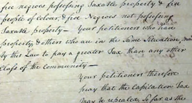 Petition from "Free people of Colour and free Negroes," 1820 | History of SC Slide Collection