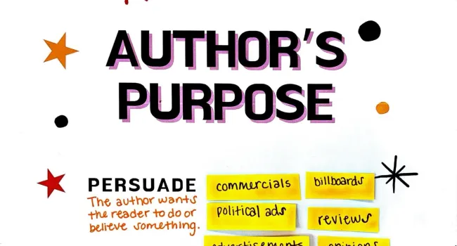 Author's Purpose Pie Anchor Chart Example 1
