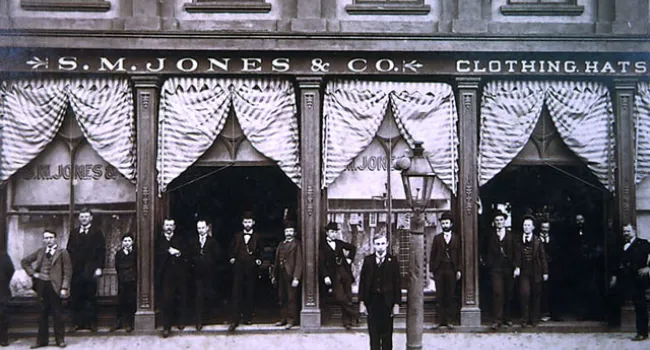 S.M. Jones And Company Men's Clothing Store | History Of SC Slide Collection