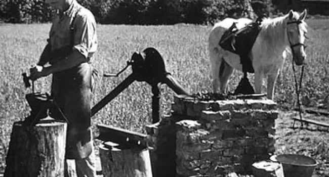 A Blacksmith Prepares His Forge | History of SC Slide Collection