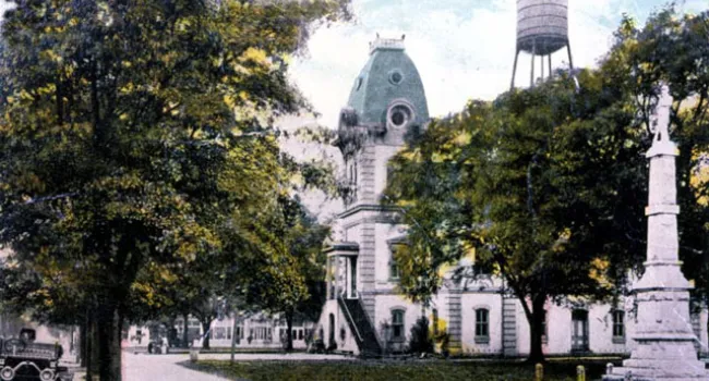 County Courthouse And Confederate Monument In Bennettsville | History Of SC Slide Collection